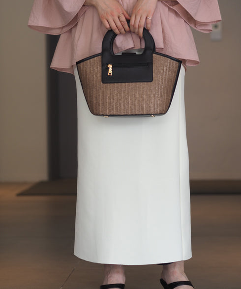 エコレザーかごハンドバッグ 12-1093